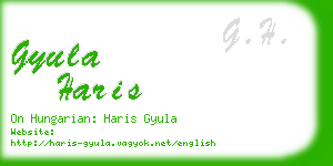gyula haris business card